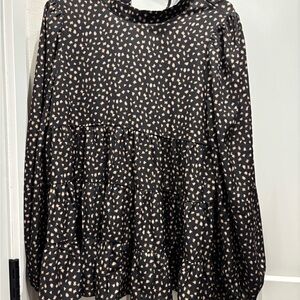 Pinkblush Black Tiered Tunic with Peter Pan Collar